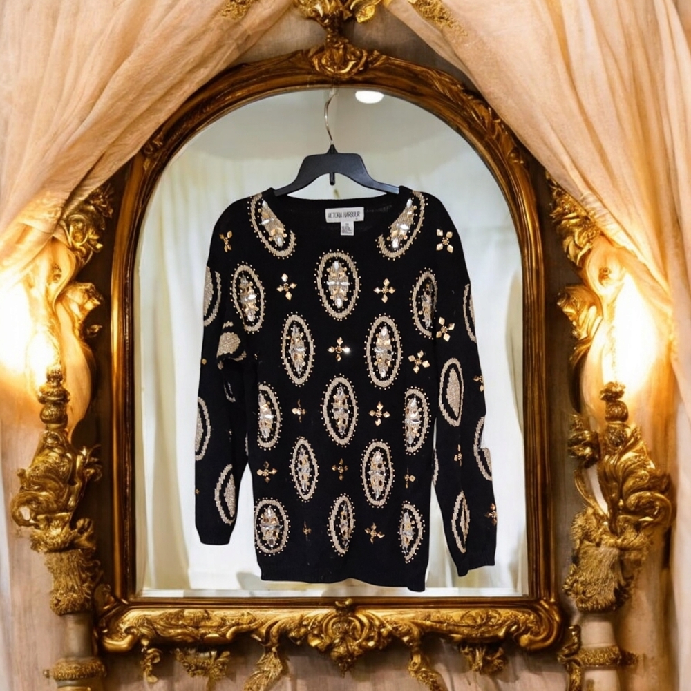 80s High Fashion SEQUIN Sweater
